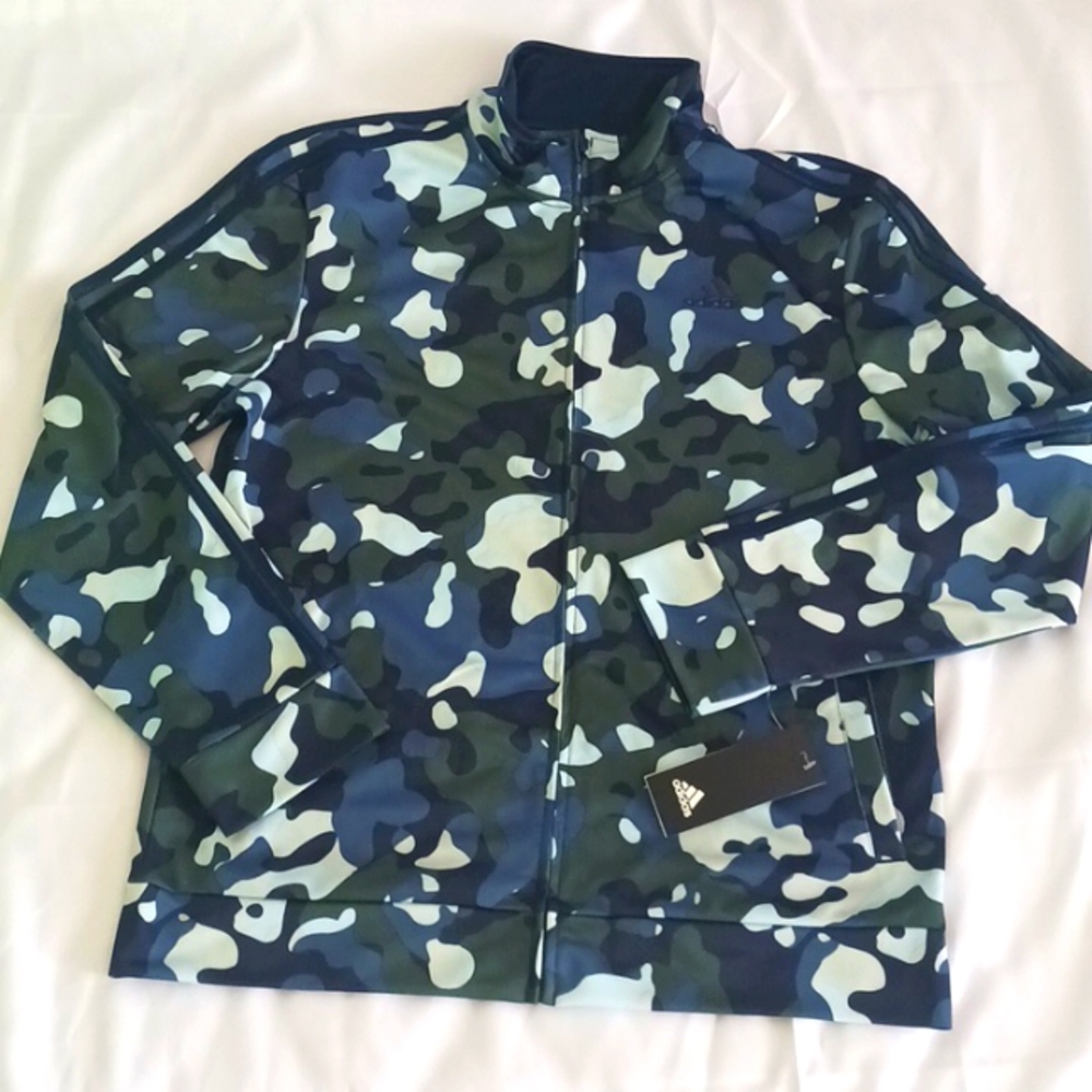 ADIDAS 3-Stripes Track Top XL (US 18/20) NAVY GREEN